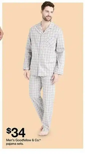 Target Men's goodfellow & co pajama sets offer