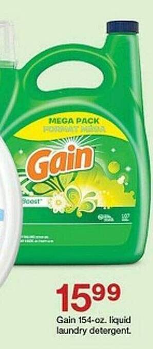 Target Gain liquid laundry detergent offer