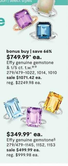 JC Penney Effy genuine gemstone offer