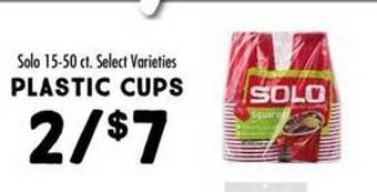 Maceys Solo plastic cups offer