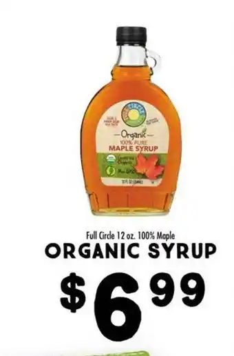 Maceys Full circle organic syrup offer