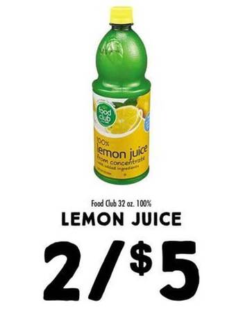 Maceys Food club lemon juice offer