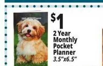 Ocean State Job Lot 2 year monthly pocket planner offer