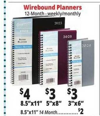 Ocean State Job Lot Wirebound planners offer