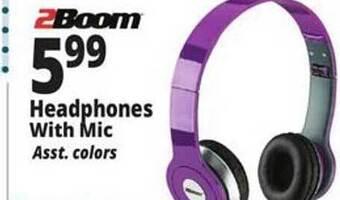Ocean State Job Lot 2boom headphones with mic offer