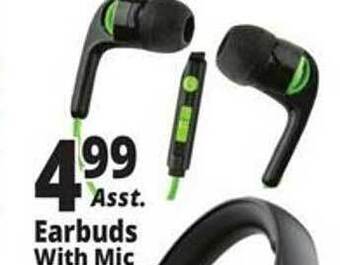 Ocean State Job Lot Earbuds with mic offer