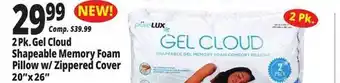 Ocean State Job Lot Gel cloud shapeable memory foam pillow w-zippered cover offer