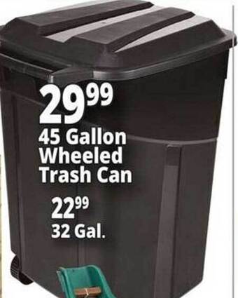 Ocean State Job Lot 45 gallon wheeled trash can offer