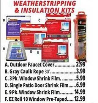 Ocean State Job Lot Weatherstripping & insulation kits offer