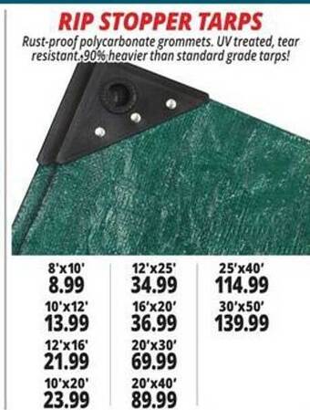 Ocean State Job Lot Rip stopper tarps offer