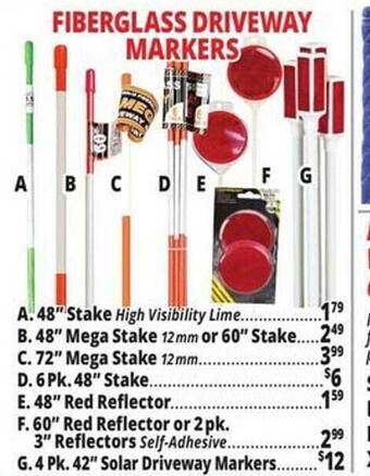 Ocean State Job Lot Fiberglass driveway markers offer