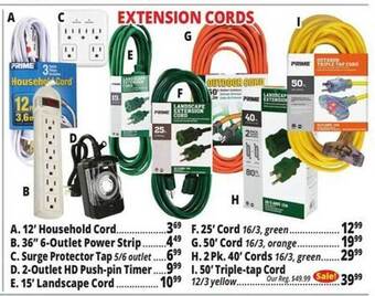 Ocean State Job Lot Extension cords offer