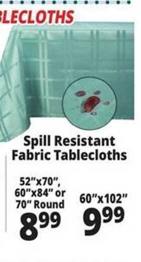 Ocean State Job Lot Spill resistant fabric tablecloths offer
