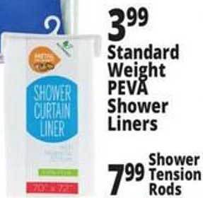 Ocean State Job Lot Standard weight peva shower liners offer