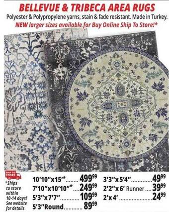 Ocean State Job Lot Bellevue & tribeca area rugs offer