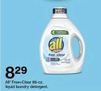 Target All free+clear liquid laundry detergent offer