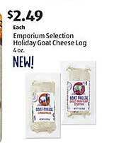 Aldi Emporium selection holiday goat cheese log offer