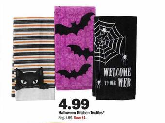Meijer Halloween kitchen textiles offer