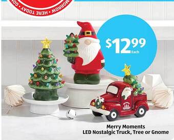Aldi Merry moments led nostalgic truck, tree or gnome offer