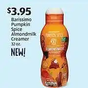 Aldi Barissimo pumpkin spice almondmilk creamer offer