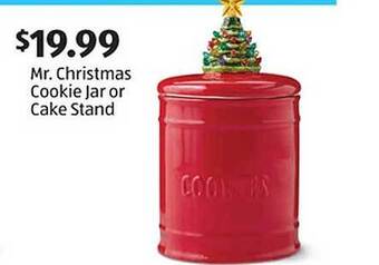 Aldi Mr. christmas cookie jar or cake stand offer
