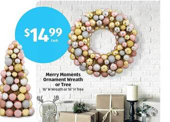 Aldi Merry moments ornament wreath or tree offer