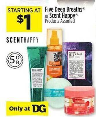 Dollar General Five deep breaths or scent happy offer