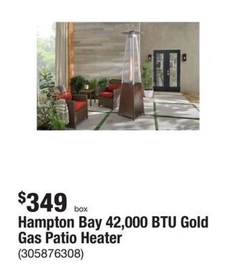 The Home Depot Hampton bay 42,000 btu gold gas patio heater offer