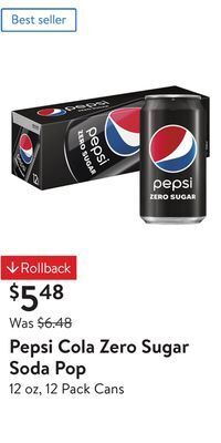 Walmart Pepsi cola zero sugar soda pop offer