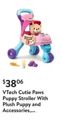 Walmart Vtech cutie paws puppy stroller with plush puppy and accessories, walmart exclusive offer