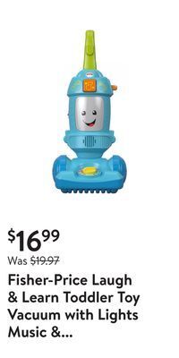 Walmart Fisher-price laugh & learn toddler toy vacuum with lights music & educational song offer