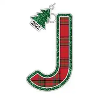 Kohl's Plaid monogram christmas ornament offer