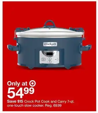 Target Crock pot cook and carry 7-qt. one-touch slow cooker offer