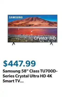 Sam's Club Samsung 58" class tu700d-series crystal ultra hd 4k smart tv un58tu700dfxza offer