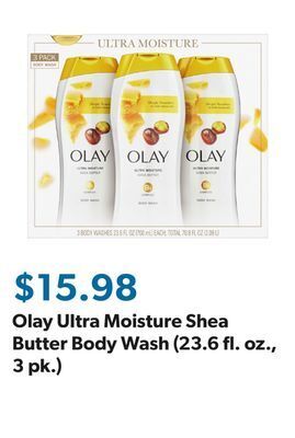 Sam's Club Olay ultra moisture shea butter body wash (23.6 fl. oz., 3 pk.) offer