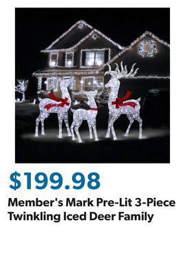 Sam's Club Member's mark pre-lit 3-piece twinkling iced deer family offer