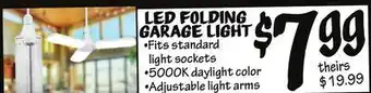 Ollie's Led folding garage light offer