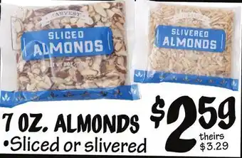 Ollie's 7 oz. almonds offer
