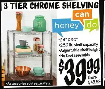 Ollie's 3 tier chrome shelving offer