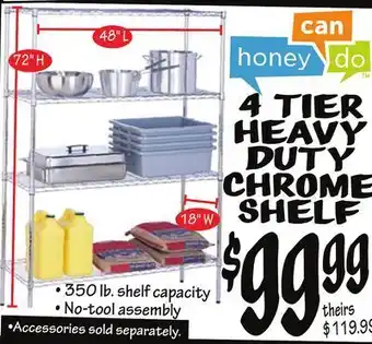 Ollie's 4 tier heavy duty chrome shelf offer