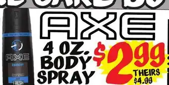 Ollie's Axe 4 oz. body spray offer