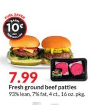 Hy-Vee Fresh ground beef patties offer