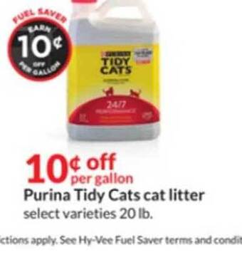 Hy-Vee Purina tidy cats cat litter offer