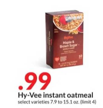 Hy-Vee Hy-vee instant oatmeal offer