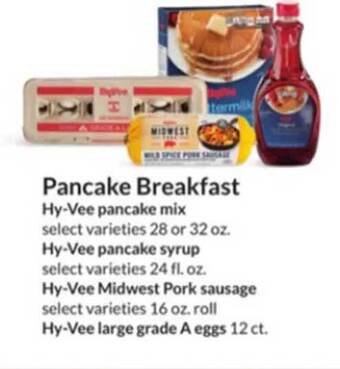 Hy-Vee Pancake breakfast offer