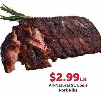 Fareway All-natural st. louis pork ribs offer