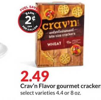 Hy-Vee Crav'n flavor gourmet crackers offer