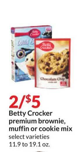 Hy-Vee Betty crocker premium brownie, muffin or cookie mix offer