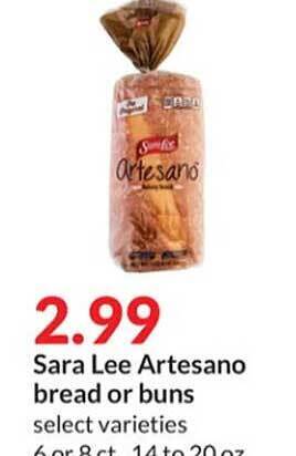 Hy-Vee Sara lee artesano bread or buns offer