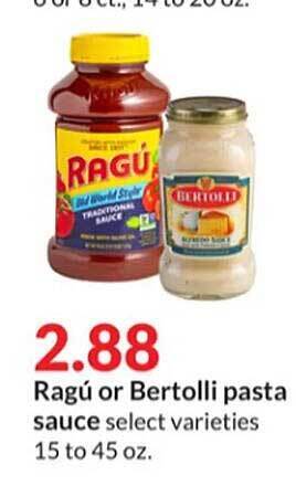 Hy-Vee Ragú or bertolli pasta sauce offer
